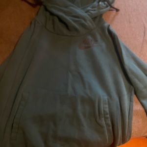 Nike Women’s size Small hooded sweatshirt; deep greenish color; pants to match